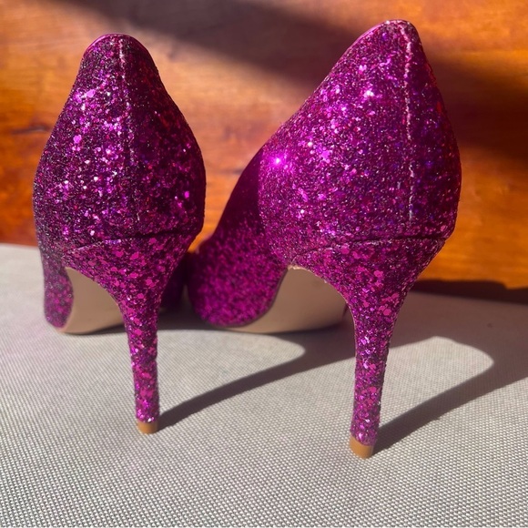 MARC FISHER Mfdarreny Fuschia Glitter Pointed Toe Stilleto Pumps Size 8 - Picture 9 of 12